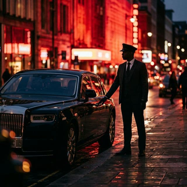 Professional chauffeur standing by for hourly service